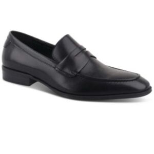 Alfani Black Faux Leather Men Penny Loafers